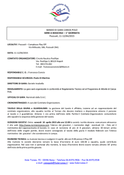 bando - Iscrizioni Canoa