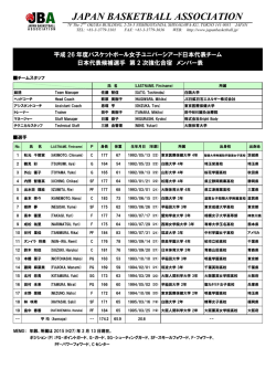 2015年2月13日現在 - 公益財団法人日本バスケットボール協会