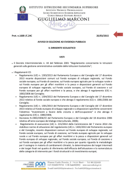 Consulta il bando - Istituto Guglielmo Marconi
