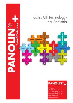 «Swiss Oil Technology» per l`industria