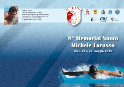 8&deg; Memorial Nuoto Michele Lorusso Bari, 23 e 24 maggio