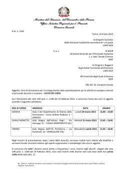 Prot. n. 2183 Torino, 24 marzo 2015 Ai Dirigenti Scolastici delle