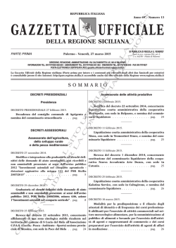 GAZZETTA UFFICIALE DELLA REGIONE SICILIANA – PARTE I n