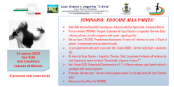 SEMINARIO: EDUCARE ALLA PARITA`