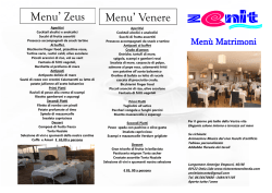 Menu Matrimoni 2015 - Ristorante Zenit Ostia