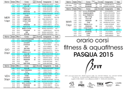 orario corsi tness & aqua tness PASQUA 2015