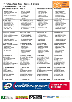 17&deg; Trofeo Alfredo Binda - Comune di Cittiglio