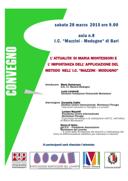 convegno montessori 28.03.2015 - 1° Circolo Didattico Nicola Fornelli