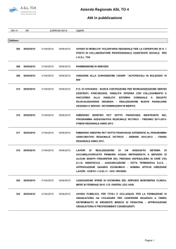 Azienda Regionale ASL TO 4 Atti in pubblicazione