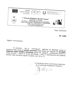 Approvazione Elenchi Provvisori per l`Elezione del Consiglio