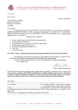 Convocazione Assemblea 28 aprile 2015