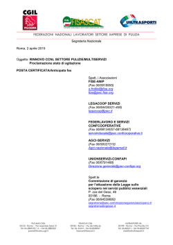 Proclamazione stato di agitazione