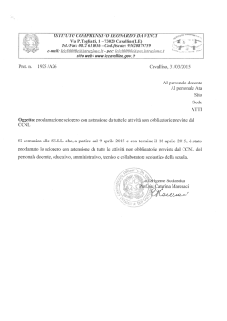 Circolare n. prot. 1925/A26 - Istituto Comprensivo Cavallino