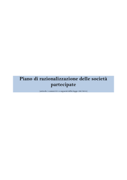 Piano di razionalizzazione delle societ&agrave; partecipate