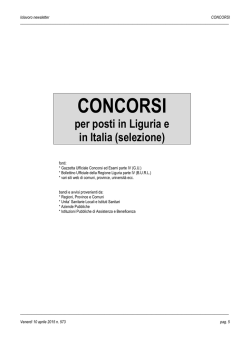 CONCORSI - Regione Liguria