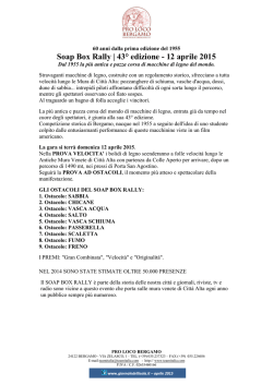 Soap Box Rally | 43&deg; edizione - 12 aprile 2015