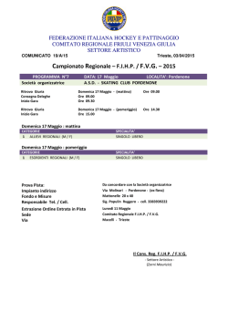 7^ fase programma orario Campionato Regionale 2015