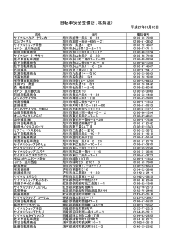 自転車安全整備店（北海道）