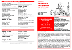 avvisi dal 12 aprile 2015 - Parrocchie di Santa Lucia e Sarano