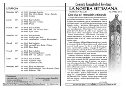 Comunit&agrave; Parrocchiale di Rovellasca la nostRa settimana