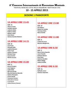 10 - 15 APRILE 2015 - Associazione Musicale Domenico Savino