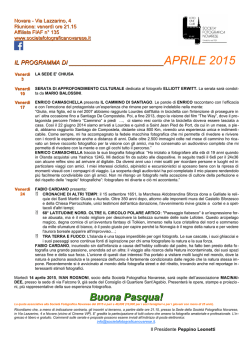 APRILE 2015 - Societa` Fotografica Novarese