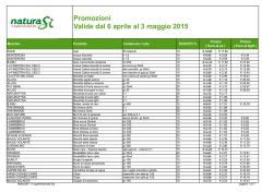 Scarica la TABELLA di tutte le offerte attive nei Negozi NaturaS&igrave;