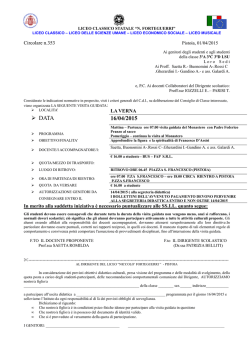 Circ.n 353- uscita didattica LA VERNA 16.04.2015