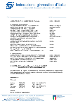 4172/SN/CF 09/04/2015 - Federazione Ginnastica d`Italia