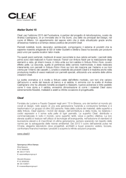 Atelier Durini 15 Cleaf www.cleaf.it