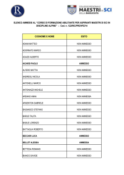 Esito selezioni Sci Alpino