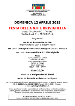 domenica 12 aprile 2015 festa dell`anpi brisighella