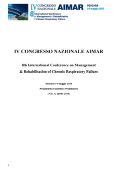 il programma scientifico preliminare del iv congresso