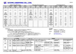 スケジュール - 協和海運