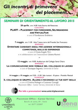 Scarica la locandina - Universit&agrave; degli Studi di Siena