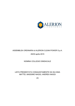 ASSEMBLEA ORDINARIA di ALERION CLEAN POWER SpA 29/30