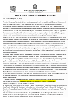 MODICA: QUINTA EDIZIONE DEL CERTAMEN MUTYCENSE