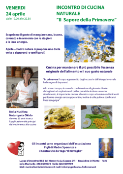 INCONTRO DI CUCINA NATURALE