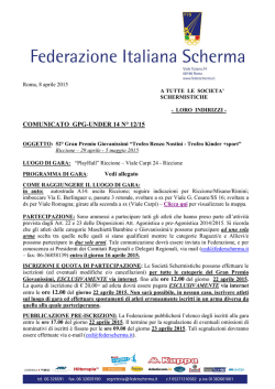 Comunicato GPG-14 n° 12 AGG.AL 13/04/2015