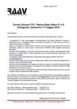 Torneo Giovani FTC / Banca Stato Allievi F e G Camignolo