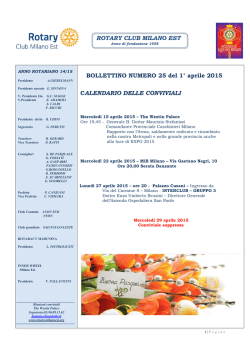 ROTARY CLUB MILANO EST BOLLETTINO NUMERO 25 del 1