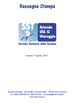 venerdì 17 aprile 2015 - Azienda USL 12 Versilia