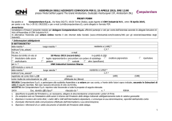 ASSEMBLEA DEGLI AZIONISTI CONVOCATA PER