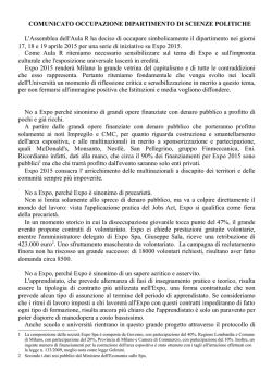 COMUNICATO OCCUPAZIONE DIPARTIMENTO DI