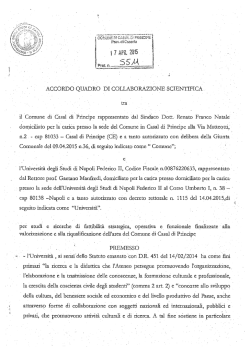 ACCORDO QUADRO DI COLLABORAZIONE SCIENTIFICA tra il