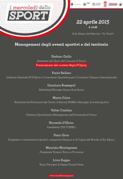 La locandina - Universit&agrave; degli Studi di Torino