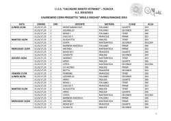 Calendario PROGETTO Area a Rischio