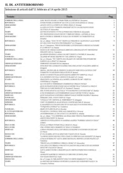 Decreto anti-terrorismo. Selezione articoli dall`11