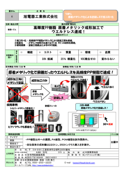 高輝度PP樹脂 原着メタリック成形加工でウエルドレス達成！
