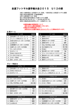 H26 全道フットサル(U-12)組合せ